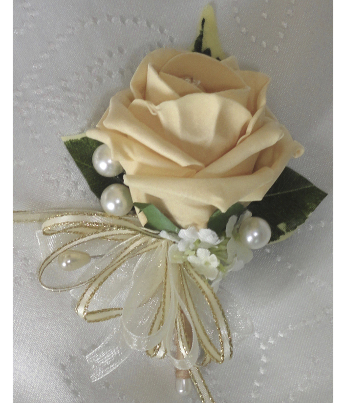 Champagne Gold Rose Corsage for Weddings & Special Occasions
